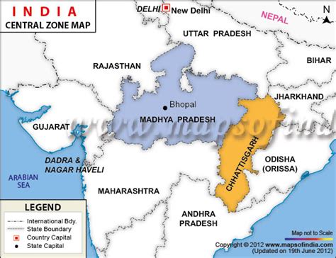 central states of india|Central Zone Map .
